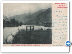 Ardlui Hotel, Head of Loch Lomond - Glen Falloch, with Ben Voirlich in distance D.M.Filshill